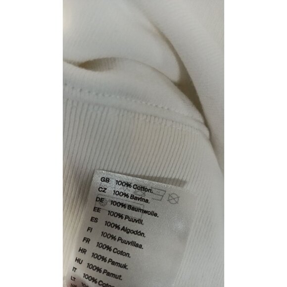 COS Women's White Word Art Poem Pullover Crewneck Sweatshirt Size M/L Love Pride - Picture 4 of 10